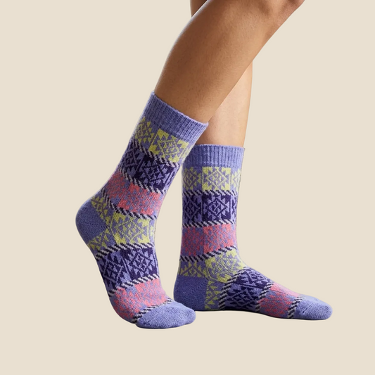 Alpaca Socks - Fair Isle Santa Fe
