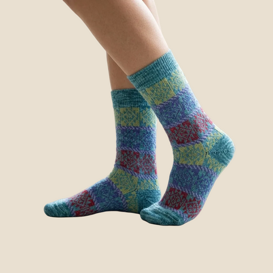 Alpaca Socks - Fair Isle Santa Fe