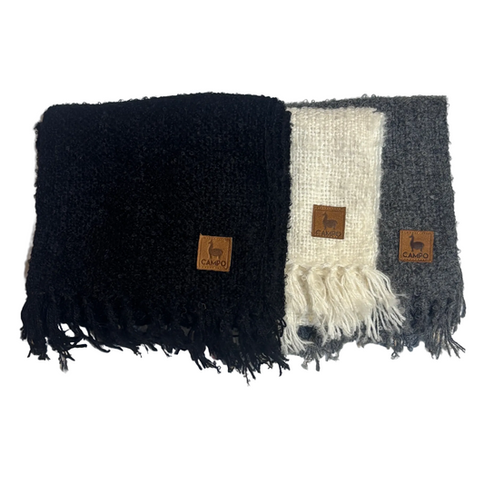 Handwoven Boucle Scarf - Solid Color