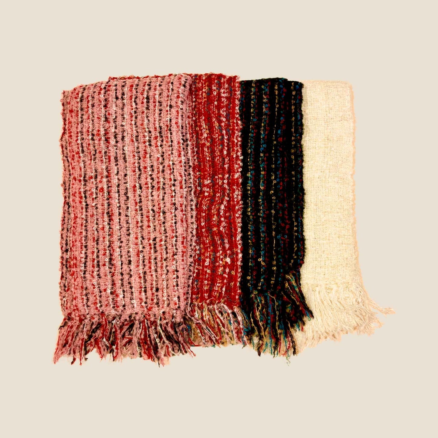 Boucle Handwoven Alpaca Scarf All Color