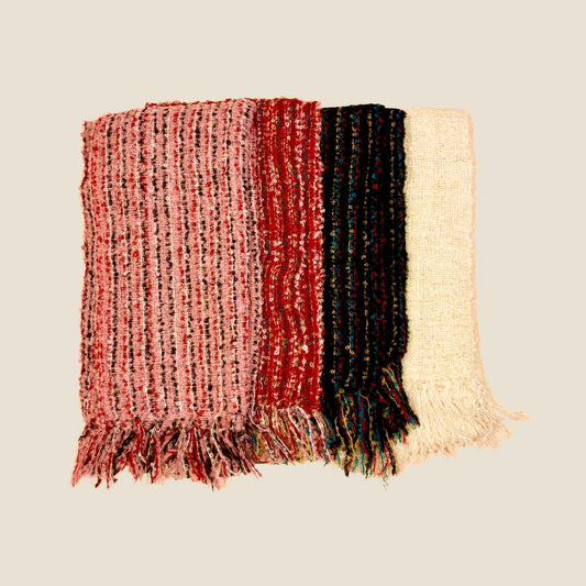 Boucle Handwoven Alpaca Scarf All Color