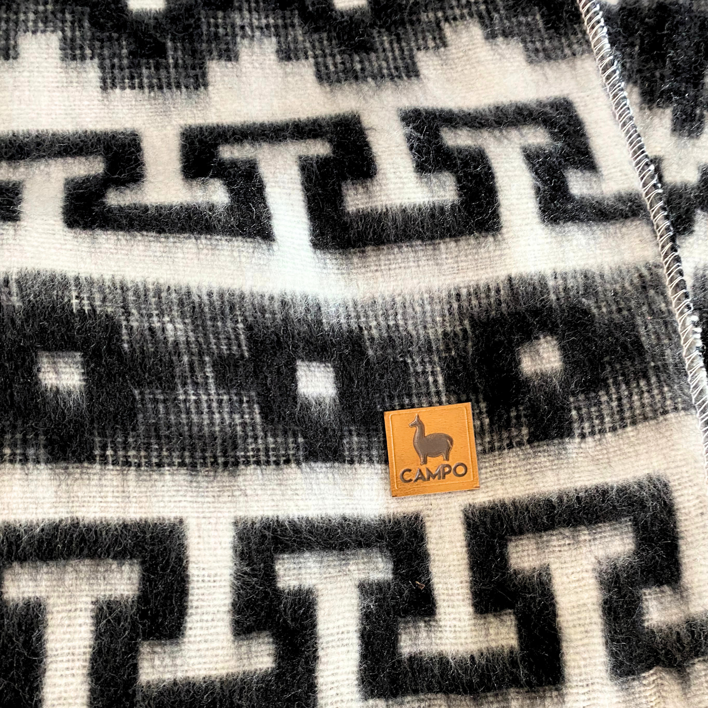 Brushed Alpaca Geometric Blanket
