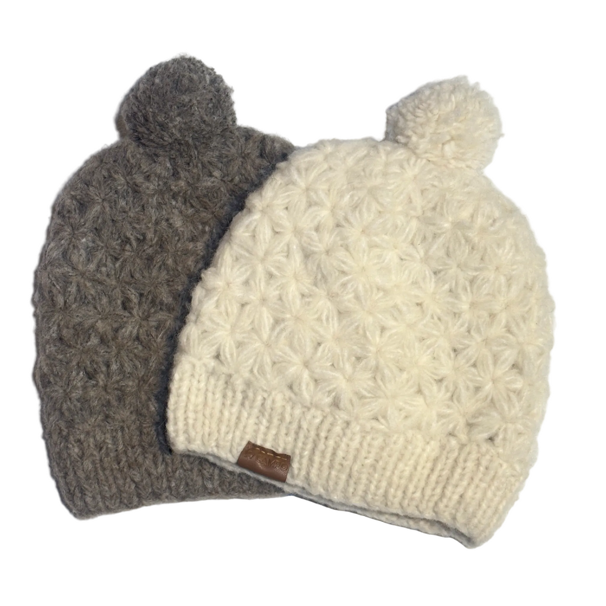 Brushed Alpaca Handmade Star Pattern Beanie (WS)