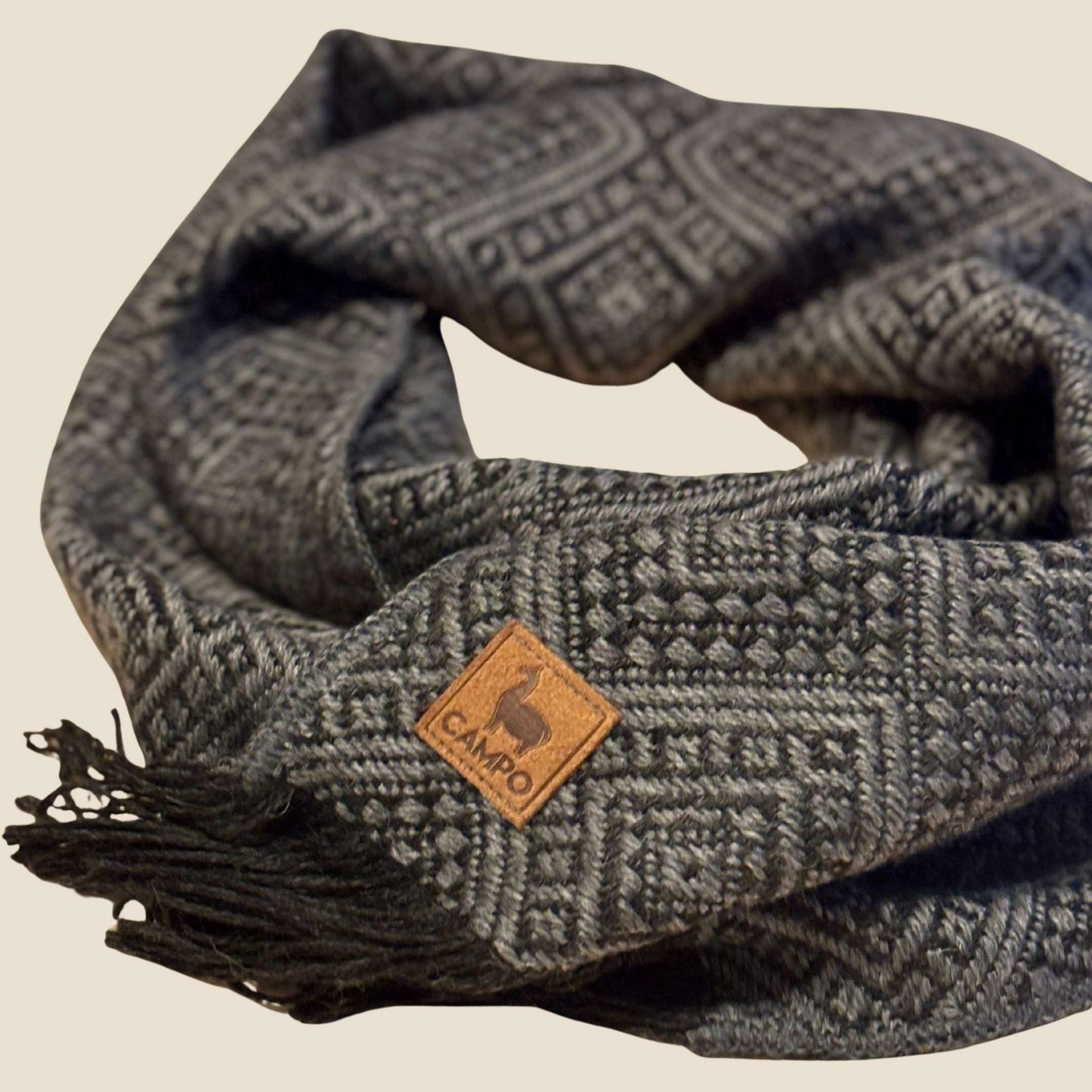 Percy Scarf - Handwoven Alpaca Scarf Close up