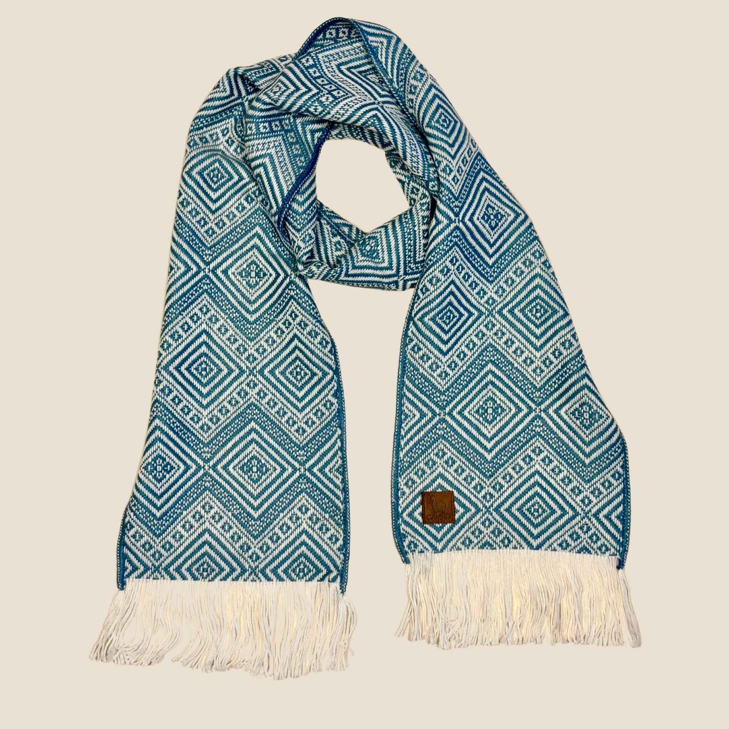 Percy Scarf - Handwoven Alpaca Scarf Light Blue