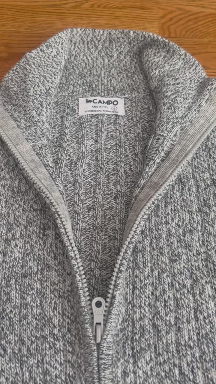 ALPACA KNIT SHIRT CARDIGAN Mサイズ Sea Green Alpaca Cardigan With Pockets, Relaxed Fit Cable