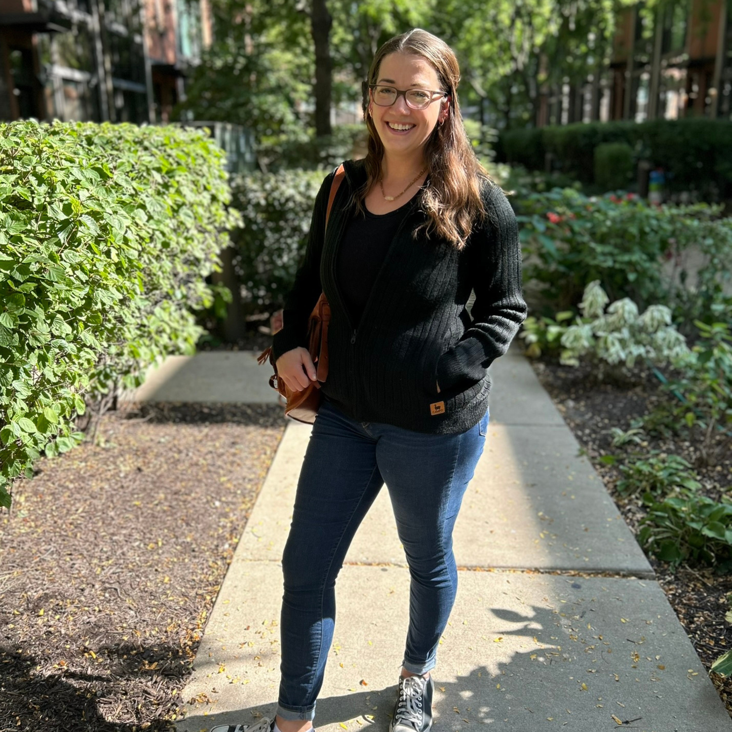 Ribbed Full Zip Alpaca Cardigan - Mock Neck