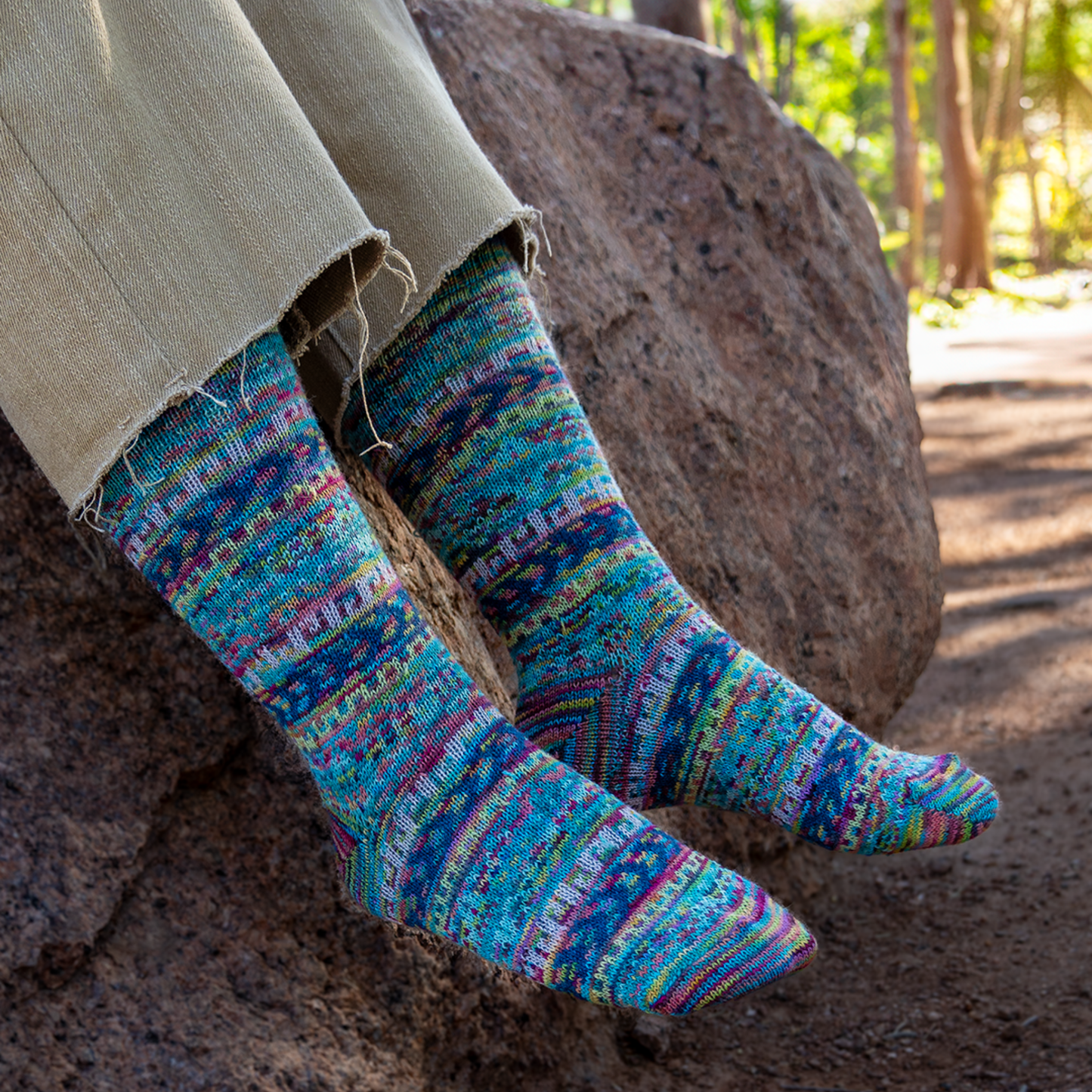 Alpaca Socks - Fair Isle Degas