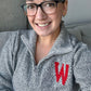 W Quarter Zip-Up Alpaca Sweater in Salt & Pepper color