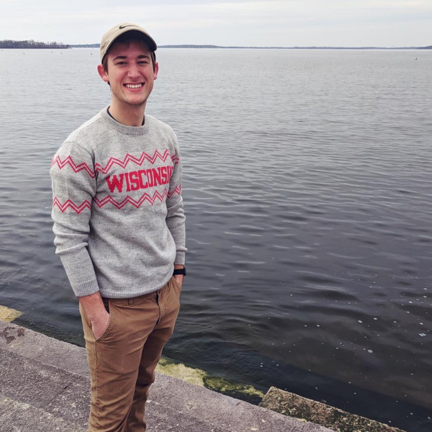 Wisconsin Crew Neck Alpaca Sweater - Light Gray