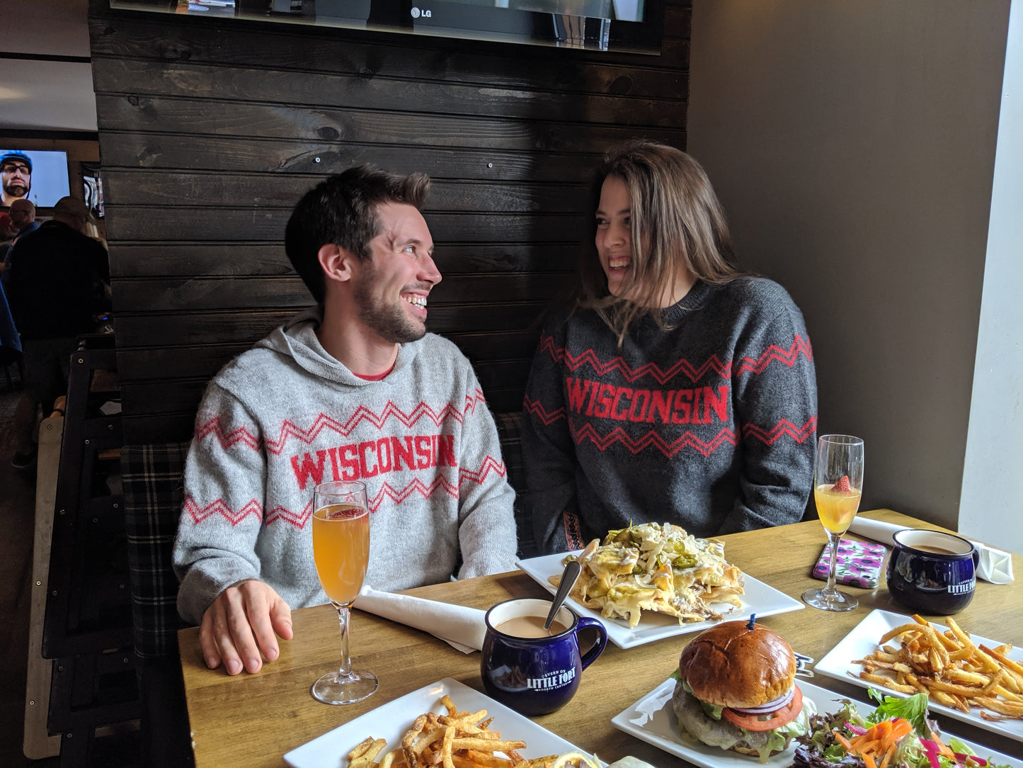 Friends wearing Wisconsin Alpaca Gear