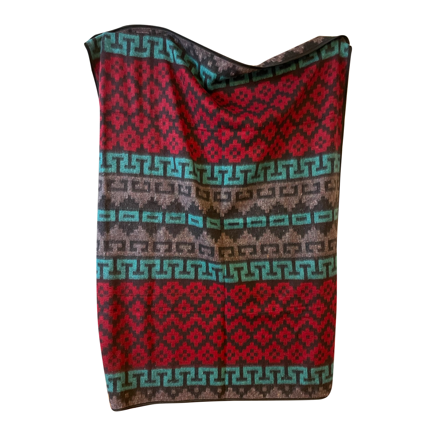 Recycled Alpaca Blend Blanket - Geometric - Red