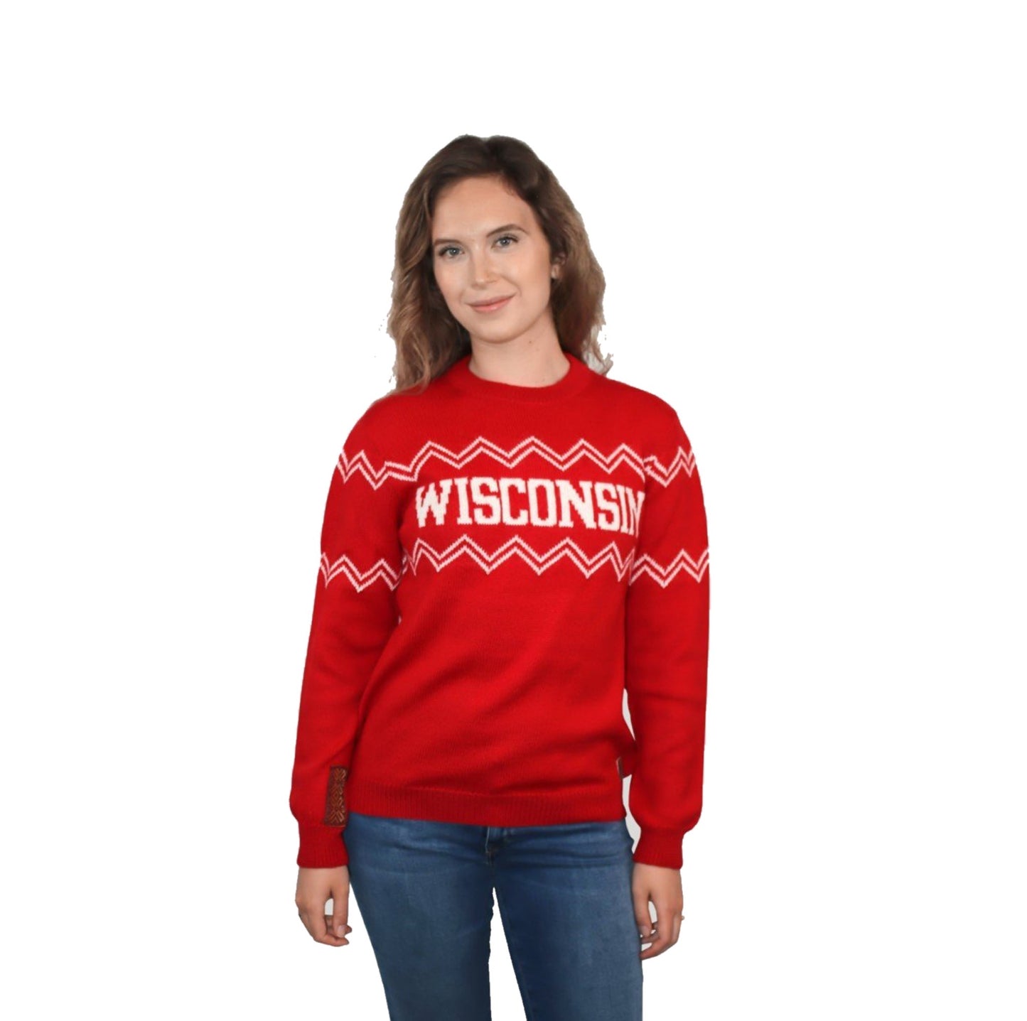 Wisconsin Alpaca Crew Neck Sweater - Red