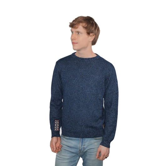 Alpaca Crew Neck Sweater - Blue