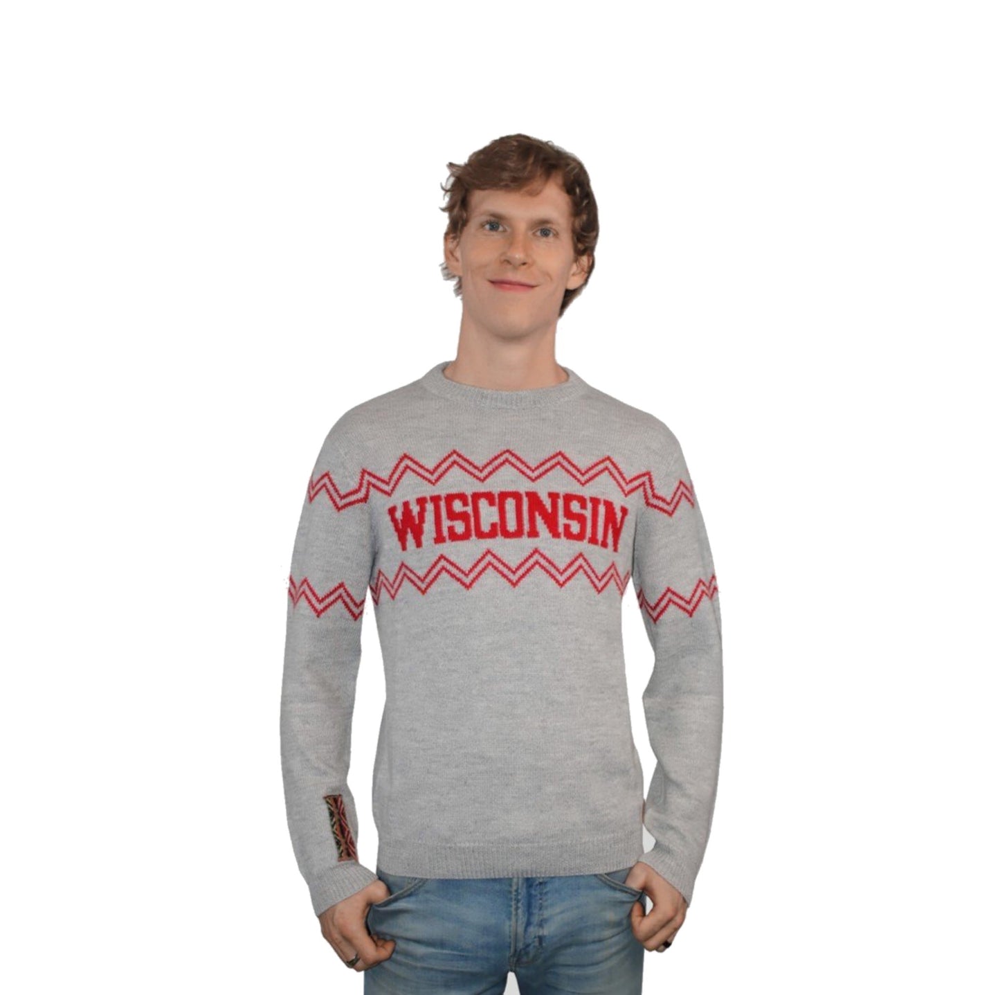 Wisconsin Crew Neck Alpaca Sweater - Light Gray