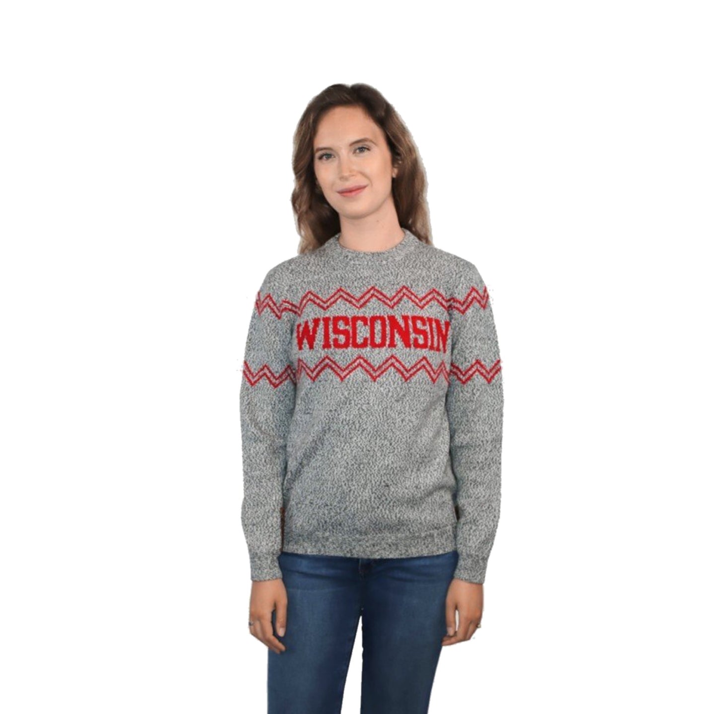 Wisconsin Alpaca Crew Neck Sweater - Salt & Pepper