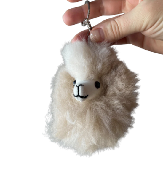 Alpaca Pom Pom Keychain