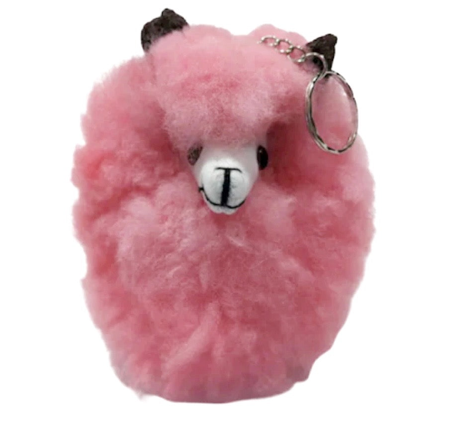 Alpaca Pom Pom Keychain