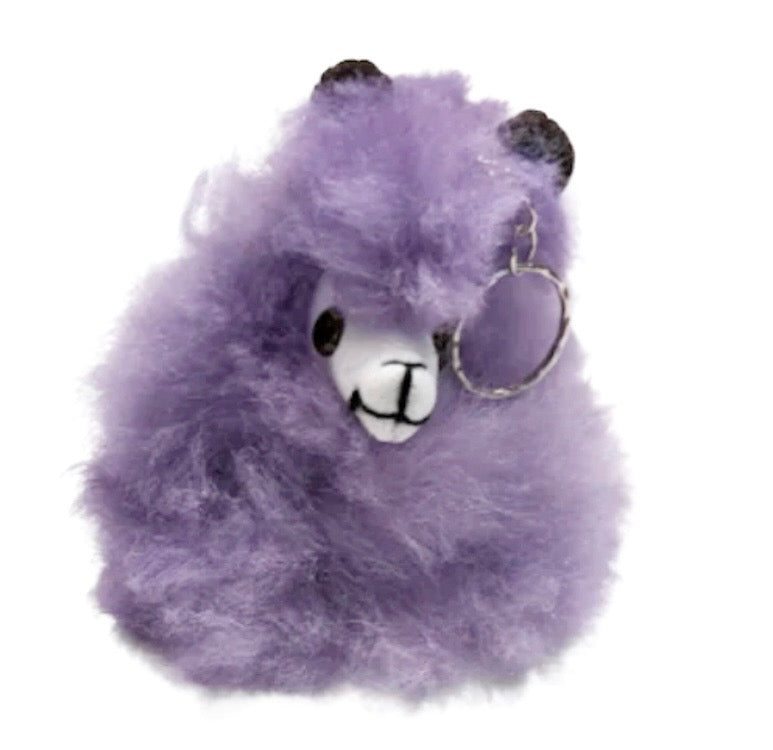 Fluffball Alpaca Fur Pompom Keychain Natural