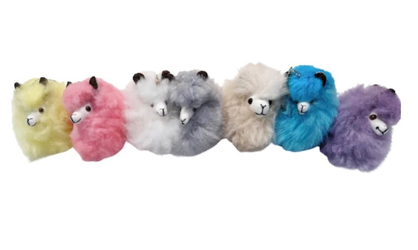 Alpaca Pom Pom Keychain