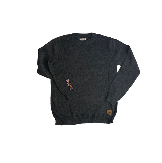Alpaca Crew Neck Sweater - Dark Gray